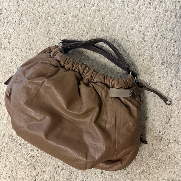BCBGMaxAzria GUC close to excellent HUGE Gathered slouch Leather Hobo Bag - Picture 2 of 15